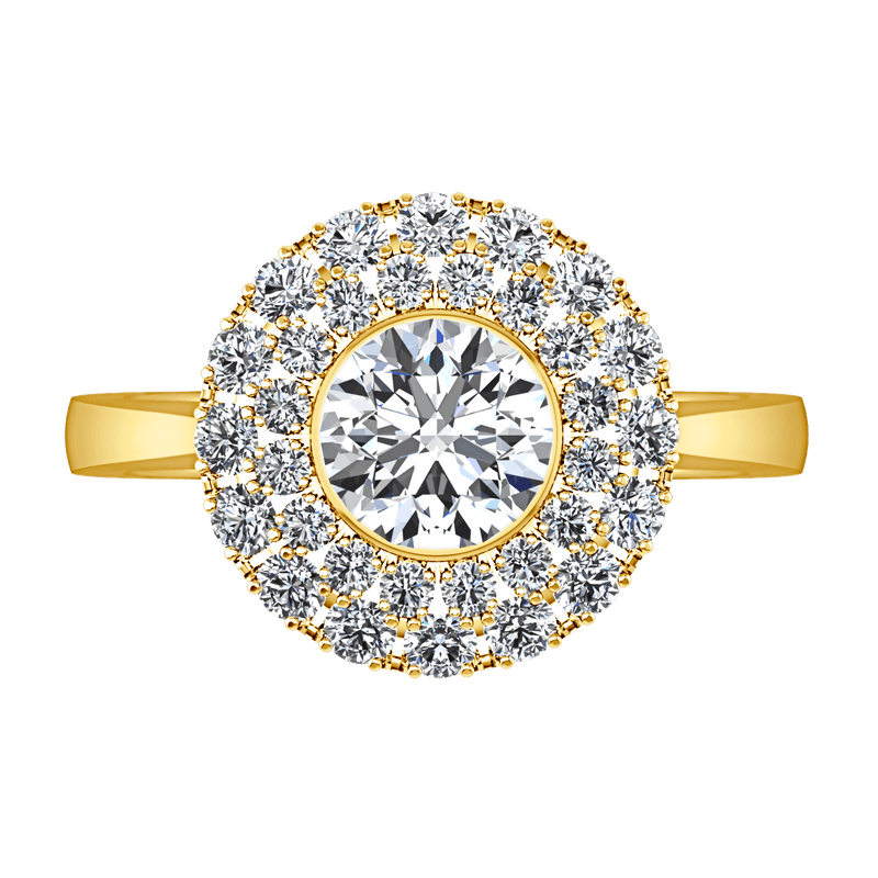 Halo Diamond Engagement Ring Mandy 14K Yellow Gold