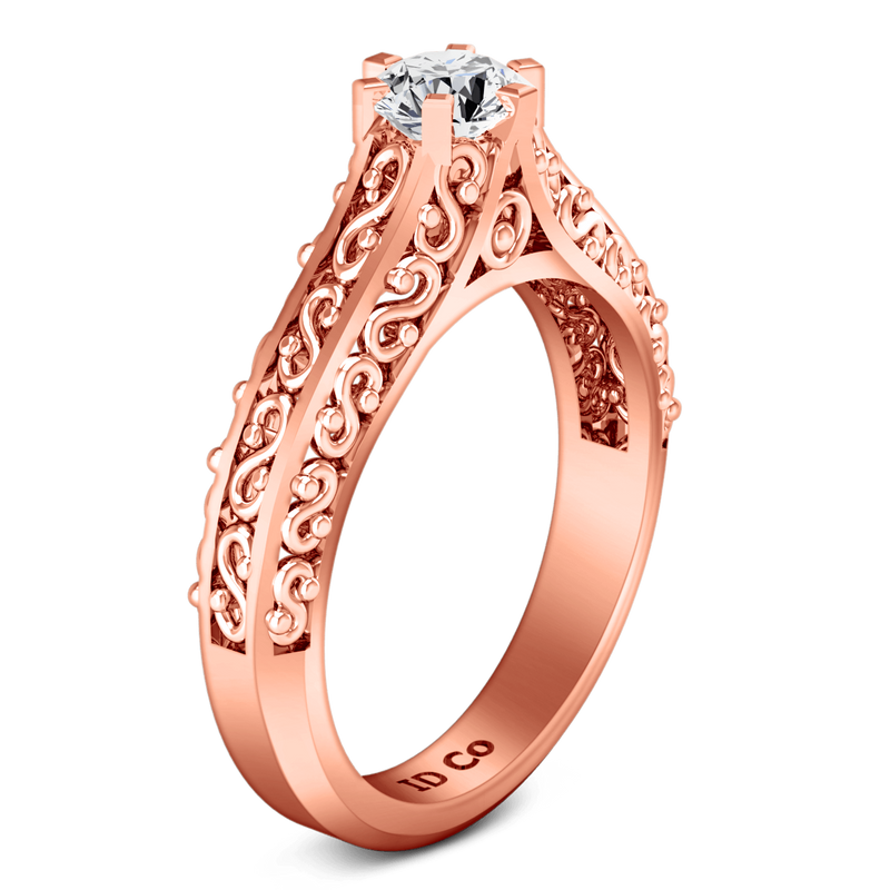 Solitaire Diamond Engagement Ring Whitney 14K Rose Gold