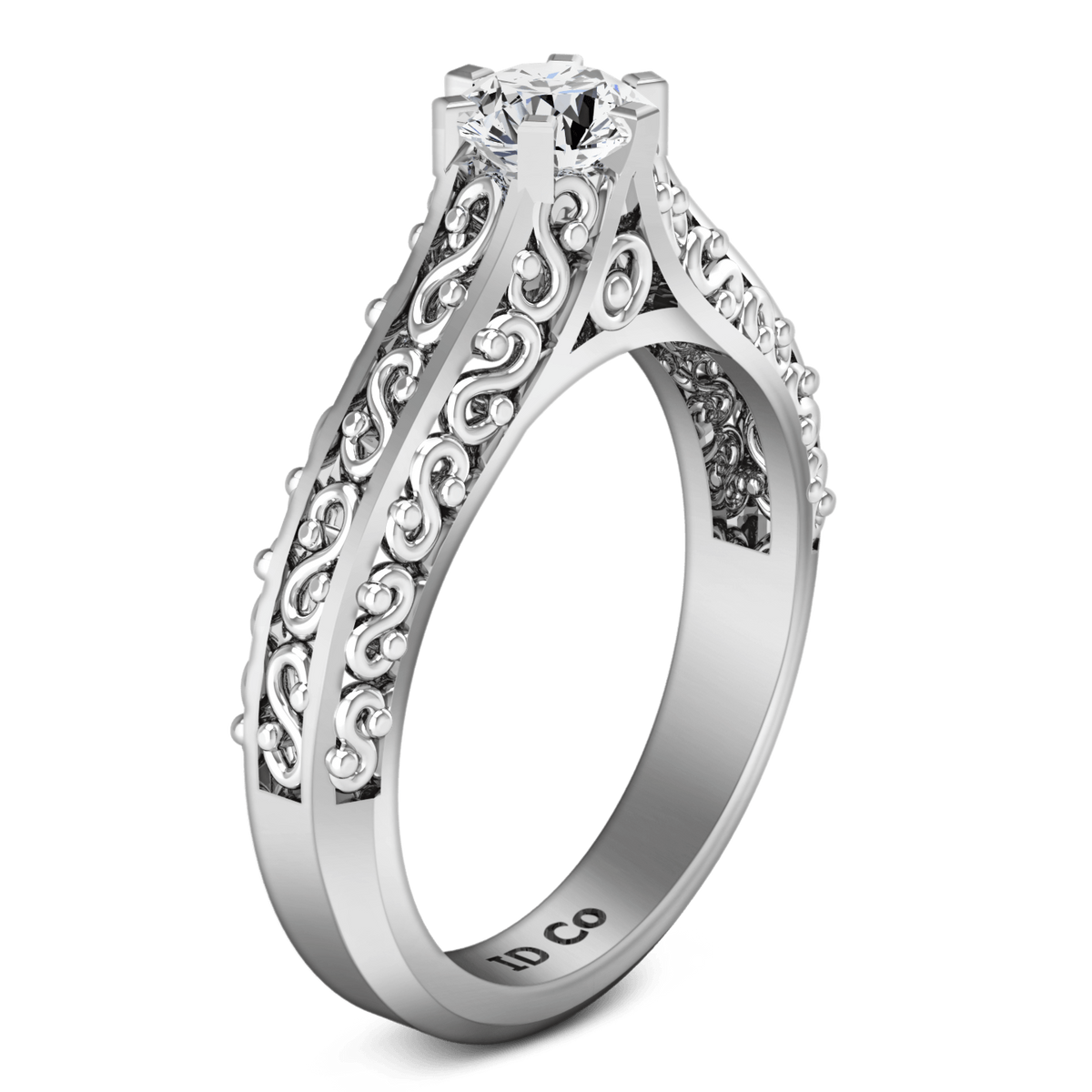 Round Diamond Solitaire Engagement Ring Whitney 14K White Gold