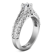 Round Diamond Solitaire Engagement Ring Whitney 14K White Gold
