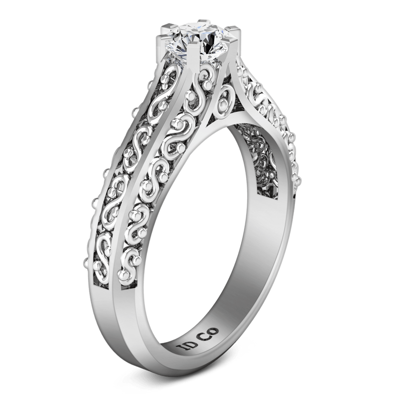 Round Diamond Solitaire Engagement Ring Whitney 14K White Gold