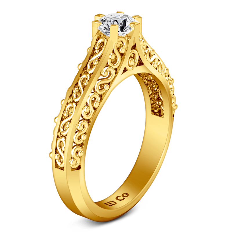 Solitaire Diamond Engagement Ring Whitney 14K Yellow Gold