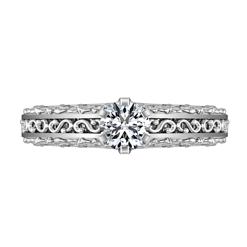 Round Diamond Solitaire Engagement Ring Whitney 14K White Gold