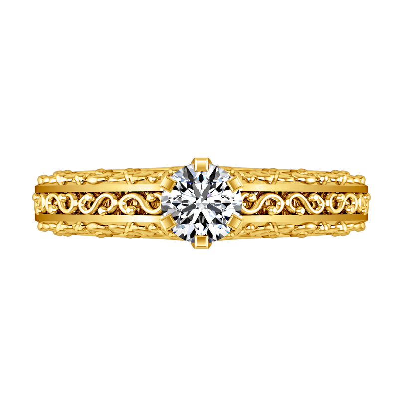 Solitaire Diamond Engagement Ring Whitney 14K Yellow Gold