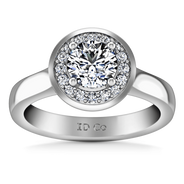 Round Diamond Halo  Engagement Ring Erica 14K White Gold