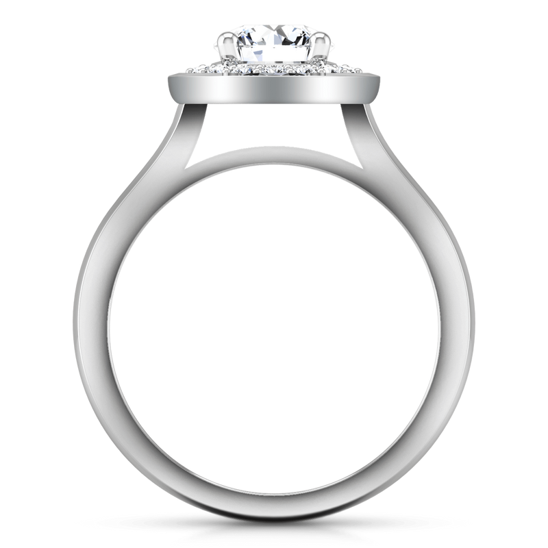 Round Diamond Halo  Engagement Ring Erica 14K White Gold