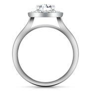 Round Diamond Halo  Engagement Ring Erica 14K White Gold