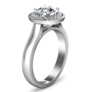 Round Diamond Halo  Engagement Ring Erica 14K White Gold
