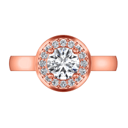 Halo Diamond  Engagement Ring Erica 14K Rose Gold