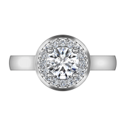 Round Diamond Halo  Engagement Ring Erica 14K White Gold