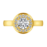 Halo Diamond  Engagement Ring Erica 14K Yellow Gold