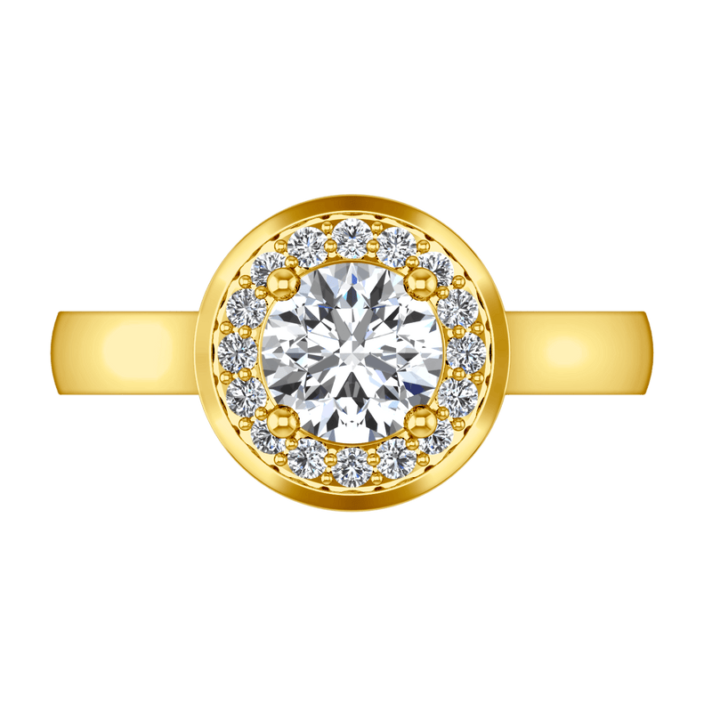Halo Diamond  Engagement Ring Erica 14K Yellow Gold