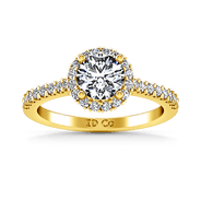 Halo Diamond  Engagement Ring Bethany 14K Yellow Gold