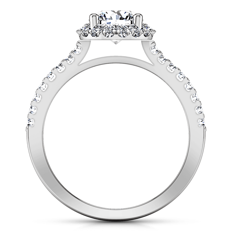 Round Diamond Halo  Engagement Ring Bethany 14K White Gold