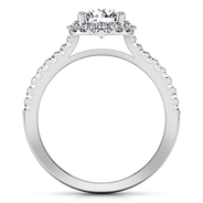 Round Diamond Halo  Engagement Ring Bethany 14K White Gold