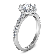 Round Diamond Halo  Engagement Ring Bethany 14K White Gold