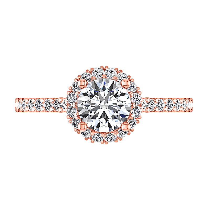 Halo Diamond  Engagement Ring Bethany 14K Rose Gold