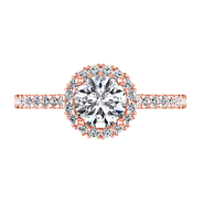 Halo Diamond  Engagement Ring Bethany 14K Rose Gold