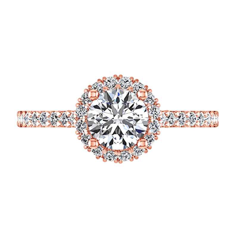 Halo Diamond  Engagement Ring Bethany 14K Rose Gold