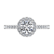Round Diamond Halo  Engagement Ring Bethany 14K White Gold
