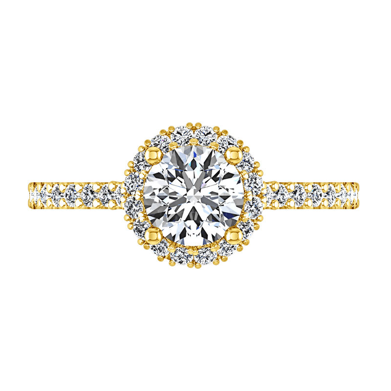 Halo Diamond  Engagement Ring Bethany 14K Yellow Gold