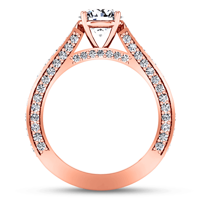 Pave Diamond Engagement Ring Elizabeth 14K Rose Gold