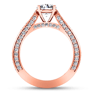 Pave Diamond Engagement Ring Elizabeth 14K Rose Gold