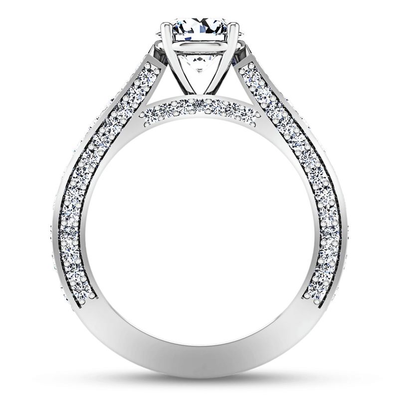 Round Diamond Pave Engagement Ring Elizabeth 14K White Gold