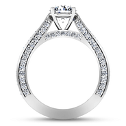 Round Diamond Pave Engagement Ring Elizabeth 14K White Gold
