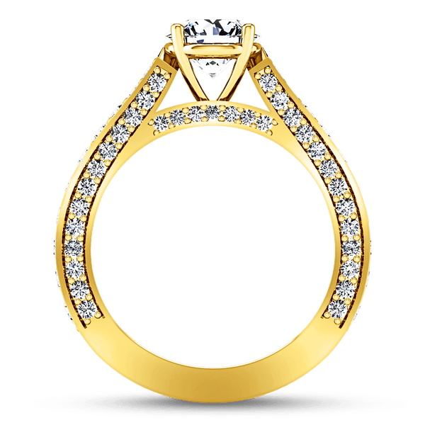 Pave Diamond EngagementRing Elizabeth 14K Yellow Gold
