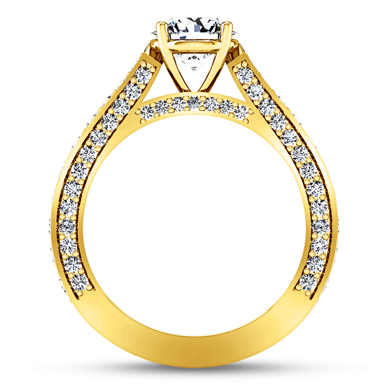 Pave Diamond EngagementRing Elizabeth 14K Yellow Gold