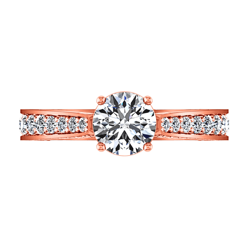 Pave Diamond Engagement Ring Elizabeth 14K Rose Gold