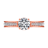 Pave Diamond Engagement Ring Elizabeth 14K Rose Gold