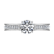 Round Diamond Pave Engagement Ring Elizabeth 14K White Gold