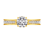 Pave Diamond EngagementRing Elizabeth 14K Yellow Gold