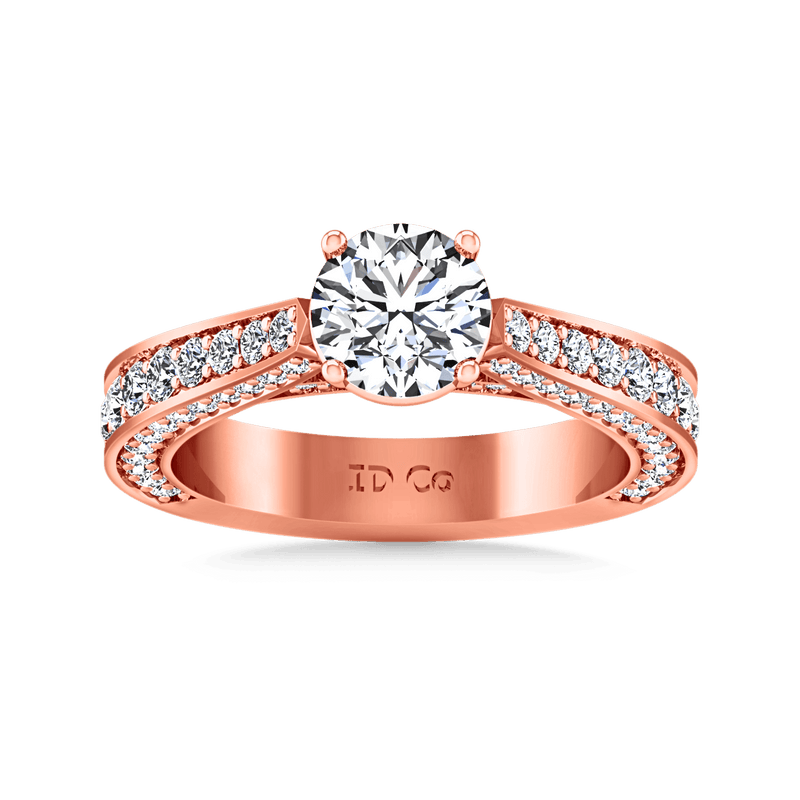 Pave Diamond Engagement Ring Elizabeth 14K Rose Gold