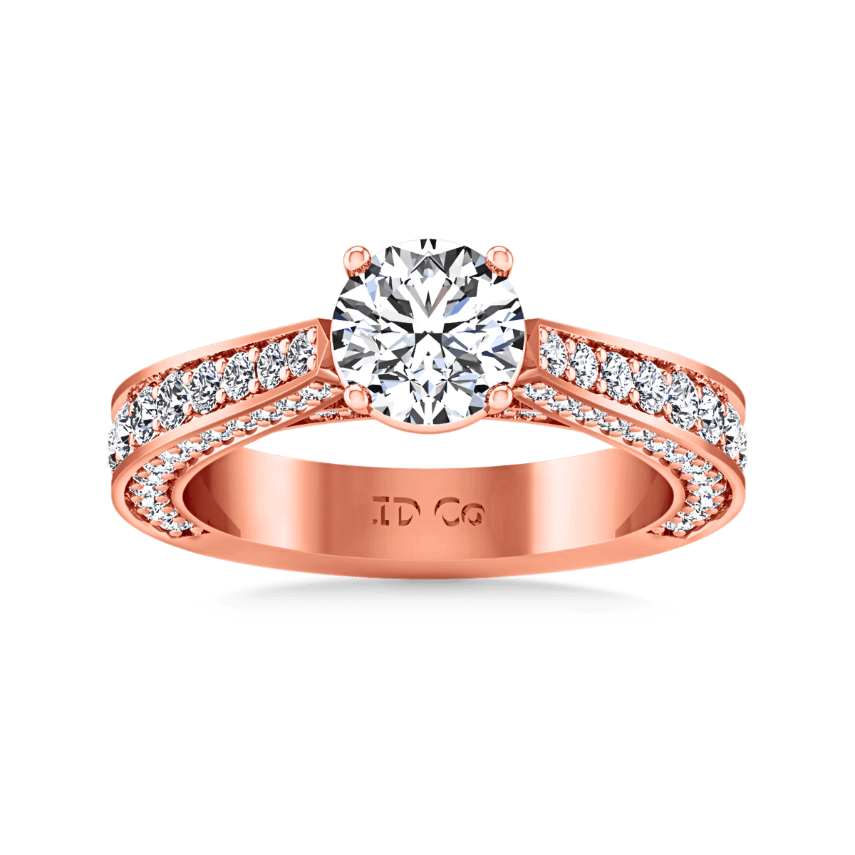 Pave Diamond Engagement Ring Elizabeth 14K Rose Gold