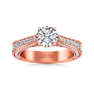 Pave Diamond Engagement Ring Elizabeth 14K Rose Gold