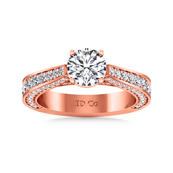 Pave Diamond Engagement Ring Elizabeth 14K Rose Gold
