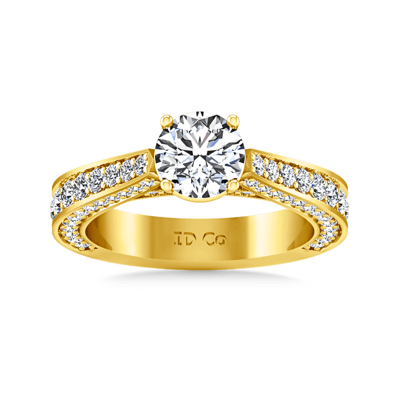 Pave Diamond EngagementRing Elizabeth 14K Yellow Gold