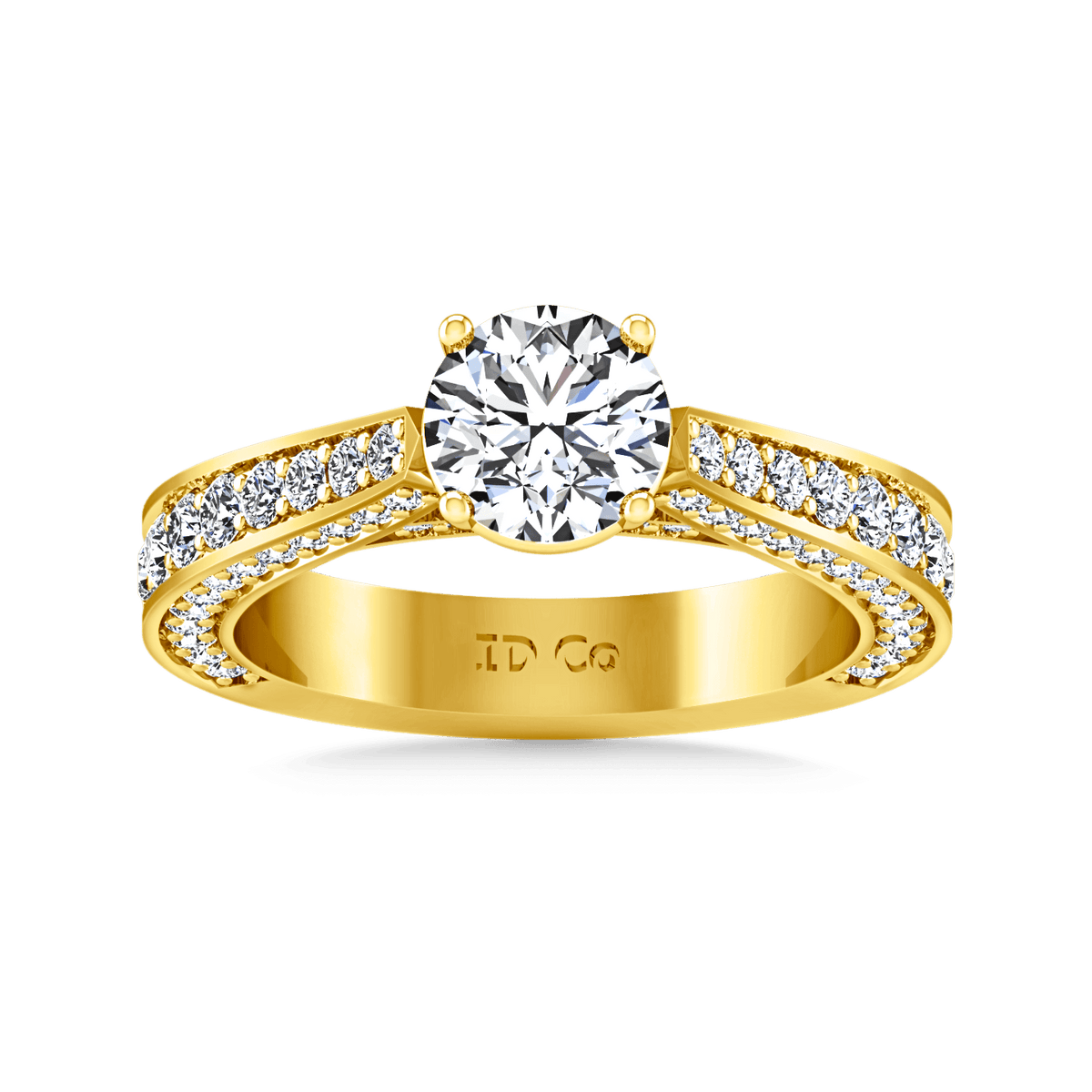 Pave Diamond EngagementRing Elizabeth 14K Yellow Gold
