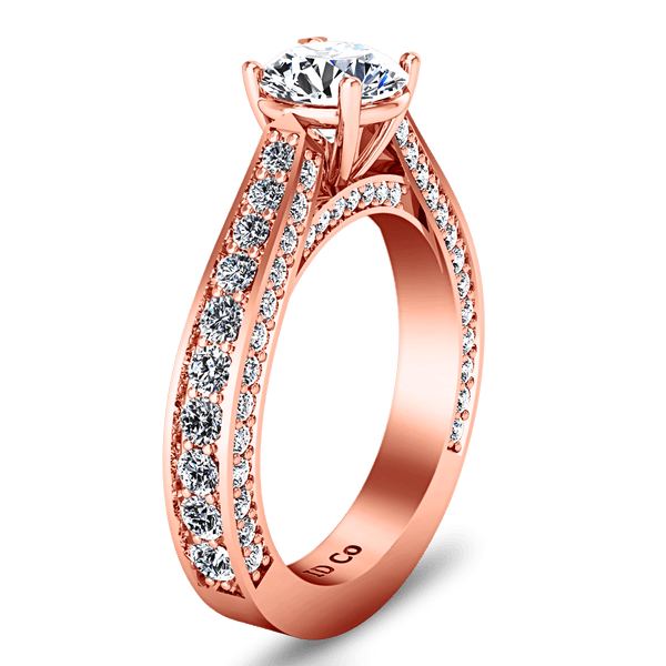 Pave Diamond Engagement Ring Elizabeth 14K Rose Gold