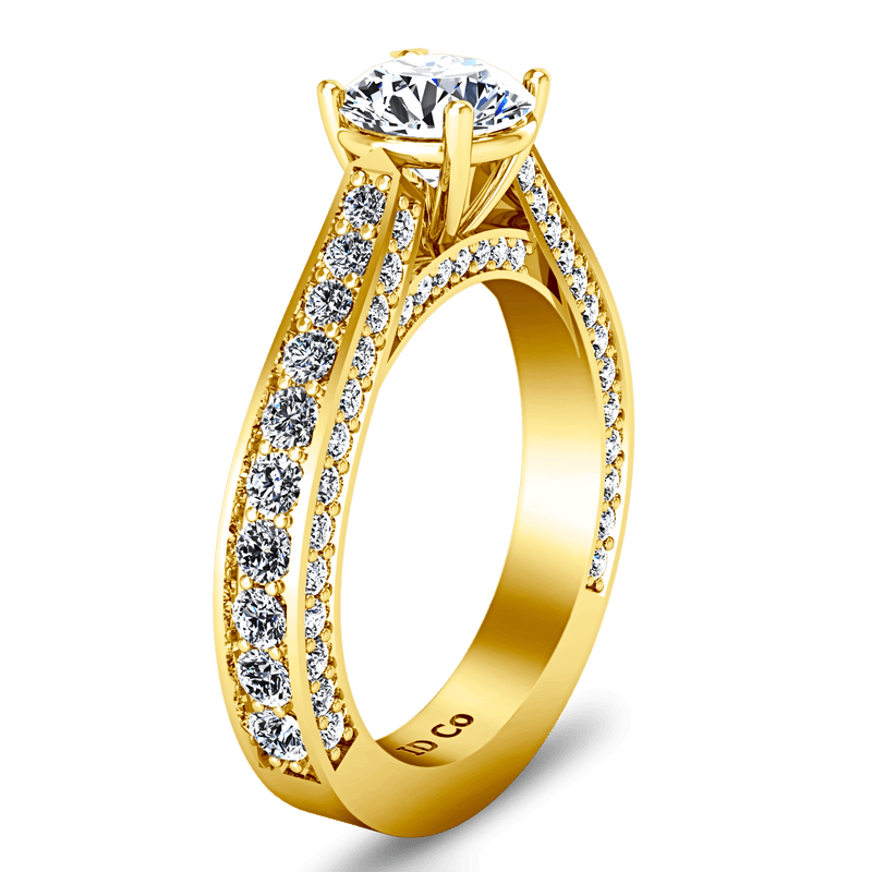 Pave Diamond EngagementRing Elizabeth 14K Yellow Gold