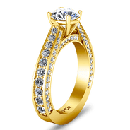 Pave Diamond EngagementRing Elizabeth 14K Yellow Gold