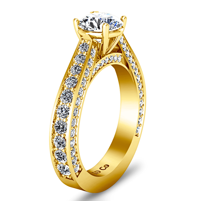 Pave Diamond EngagementRing Elizabeth 14K Yellow Gold