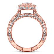 Halo Diamond Oval Engagement Ring Hannah 14K Rose Gold