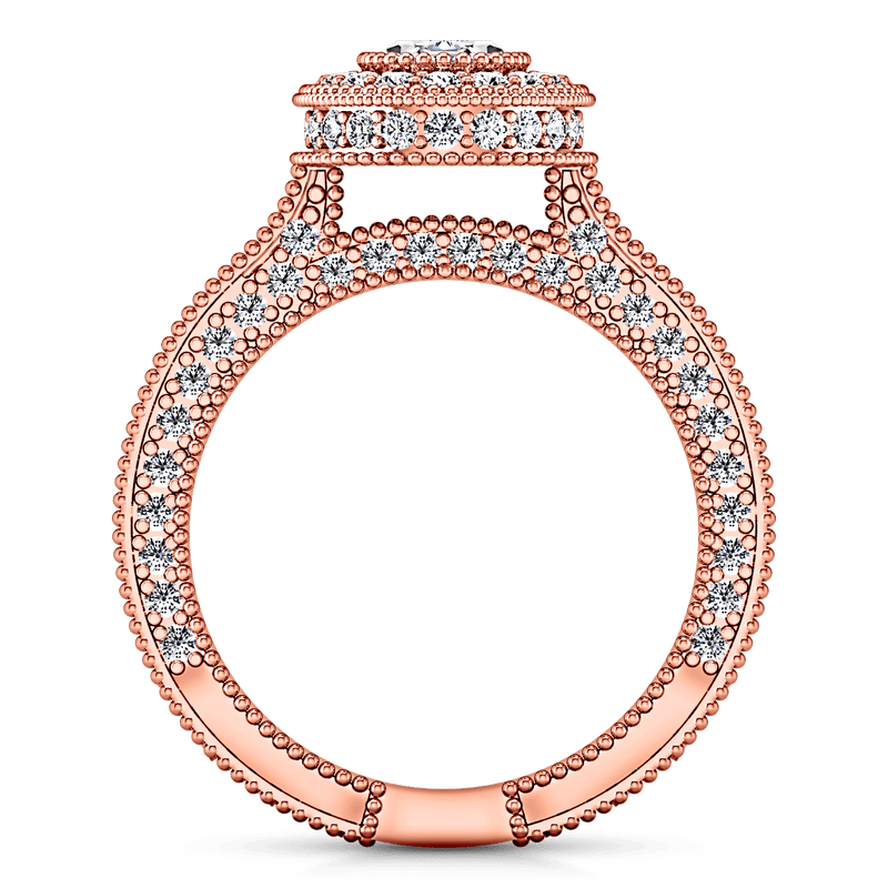 Halo Diamond Oval Engagement Ring Hannah 14K Rose Gold