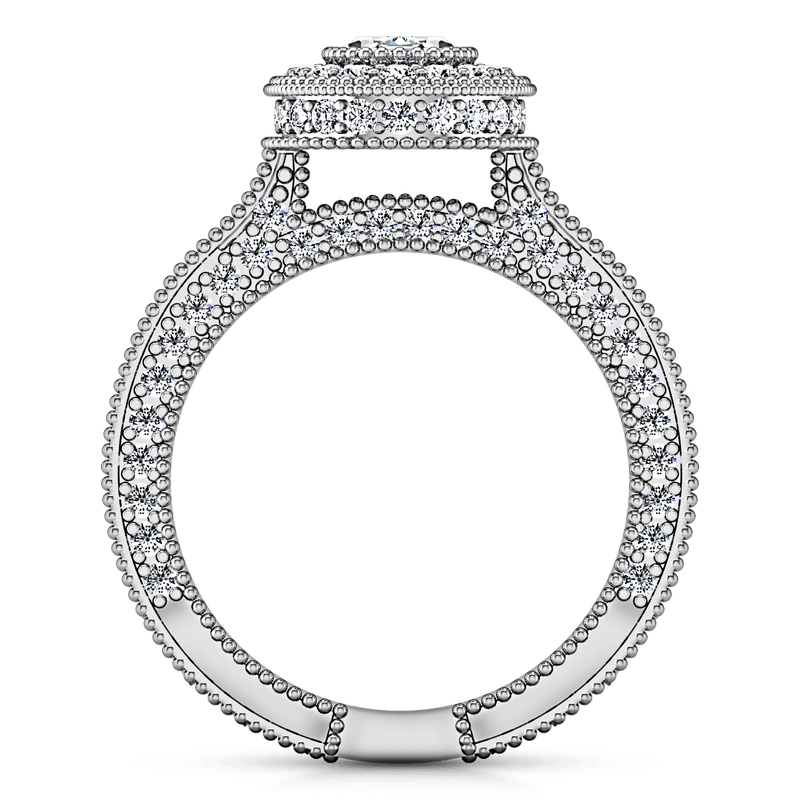 Halo Oval Diamond Engagement Ring Hannah 14K White Gold