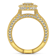 Halo Diamond Oval Engagement Ring Hannah 14K Yellow Gold