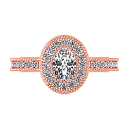 Halo Diamond Oval Engagement Ring Hannah 14K Rose Gold